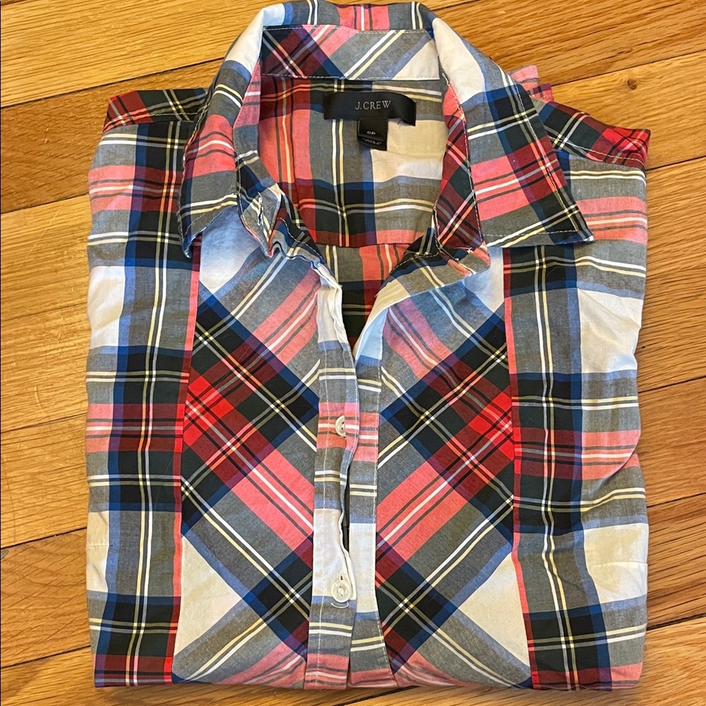 J. Crew Plaid button up Size 0 Petite